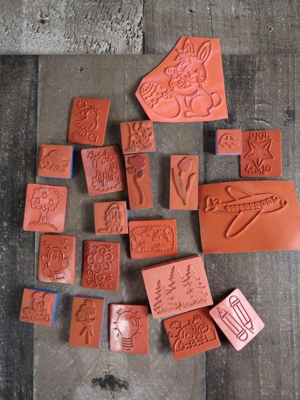 Rubber Stamps for Crafting Lot of 21 Pieces No Backing Assorted
